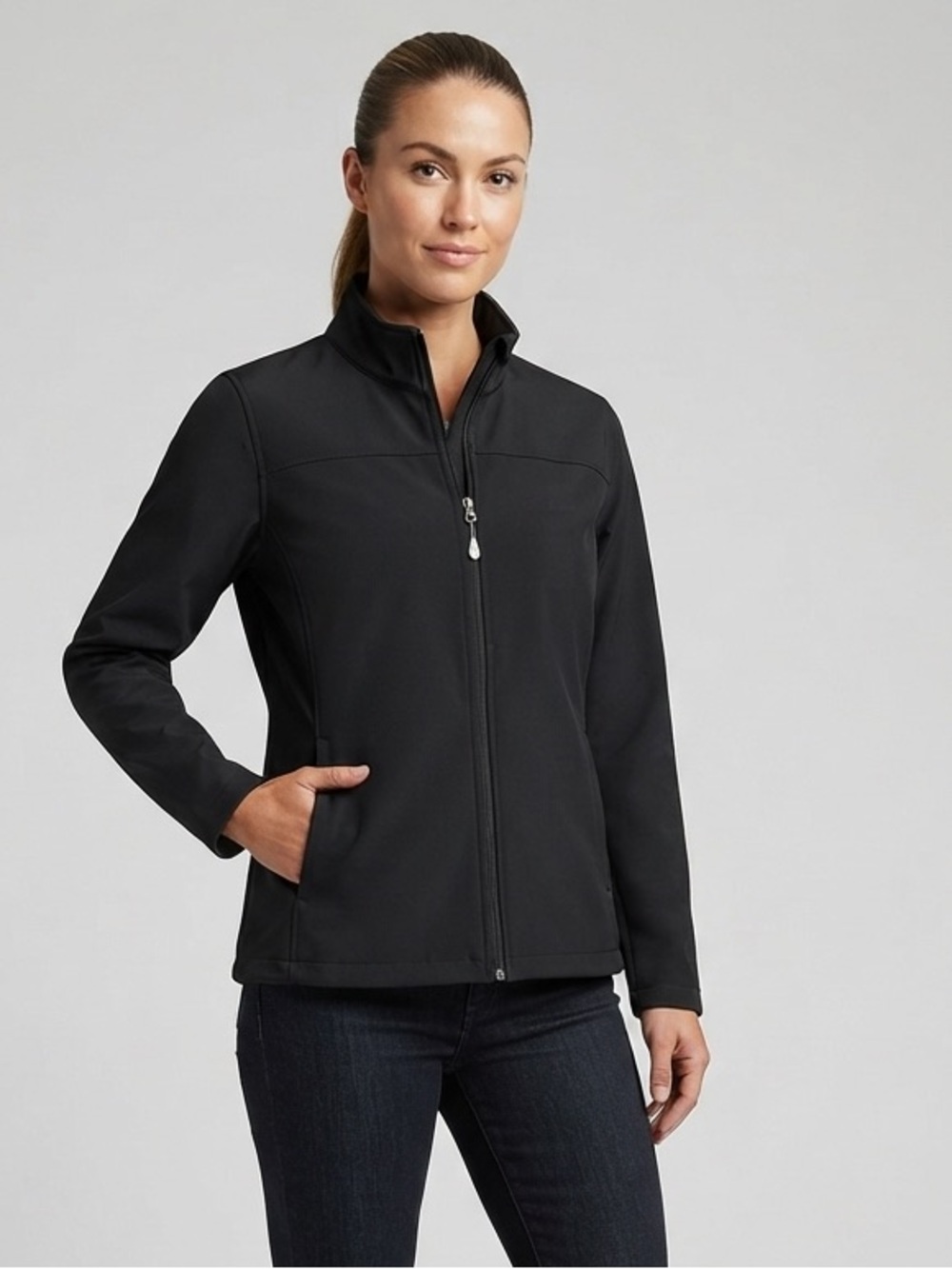 WindRiver Essential Black Active Outdoor Softshell Weatherproof Fleece Coat XL
